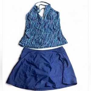 Yonique Women's Swimsuit Blue 2 Pieces Size L | New